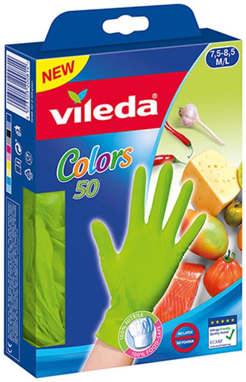 Vileda 1057857 - handschoenen colors 50pcs m l | 4 stuks