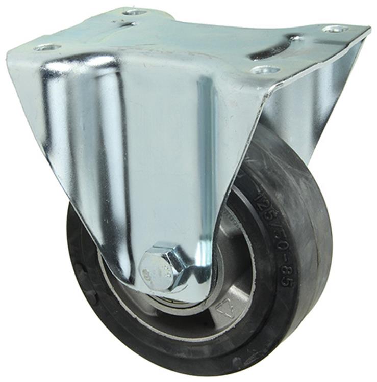 Mack by tente 1058931 - vast wiel rubber zwart loopvlalu velg , plaat 125 mm | 4 stuks