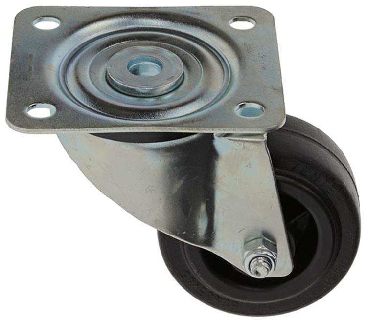Mack by tente 1049119 - Placa de montaje de rueda giratoria de goma con borde de nailon 80 mm | 12 piezas