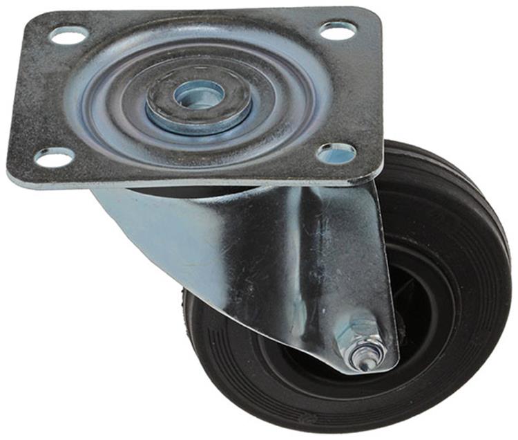 Mack by tente 1049122 - Placa de montaje de rueda giratoria de goma con borde de nailon 100 mm | 12 piezas