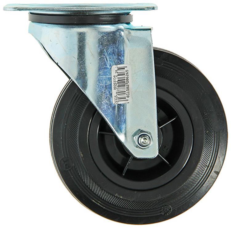 Mack by tente 1049125 - Placa de montaje de rueda giratoria de goma con borde de nailon 125 mm | 8 piezas