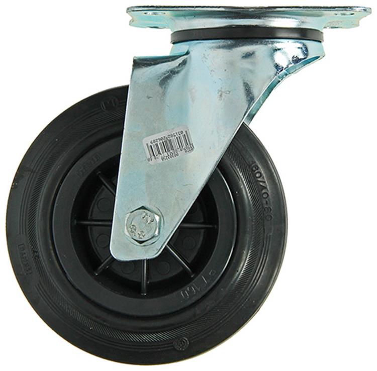 Mack by tente 1049128 - Placa de montaje de rueda giratoria de goma con borde de nailon 160 mm | 4 piezas