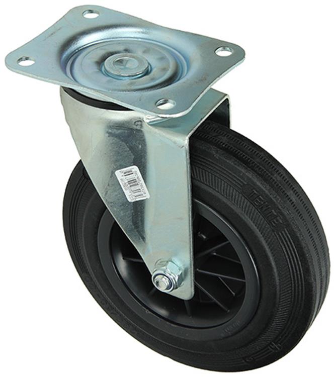 Mack by tente 1049130 - placa de montaje de rueda giratoria de goma con borde de nailon 200 mm | 4 piezas