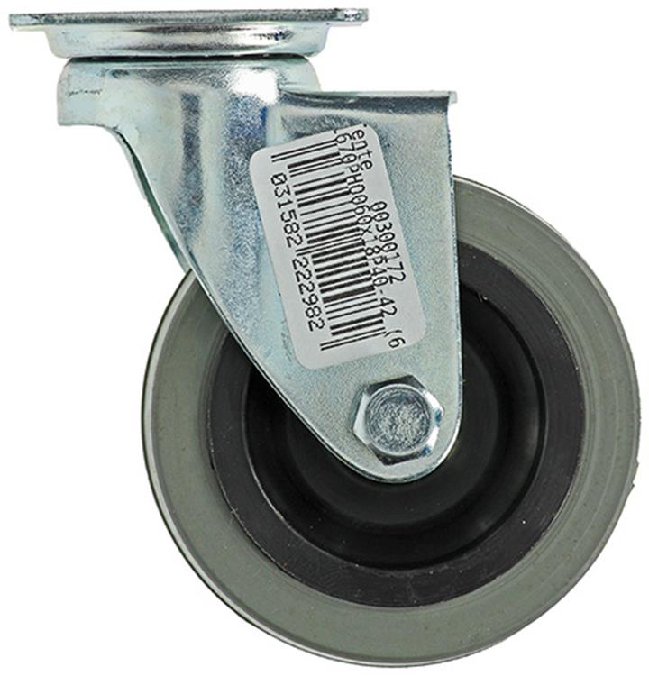 Mack by tente 1013184 - rullo in gomma 2 cuscinetti a sfera con piastra 60mm | 12 pezzi