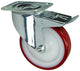 Mack by tente 1058932 - zwenkwiel gespoten pu loopvlaknylon velg plaat en rem 125 mm | 4 stuks