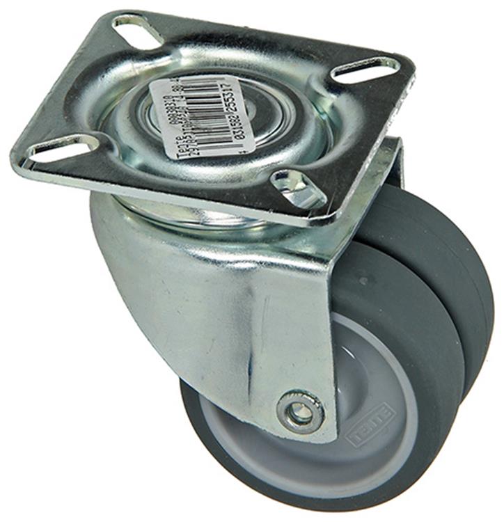 Mack by tente 1014734 - doble rueda giratoria 50mm sobre placa | 8 piezas