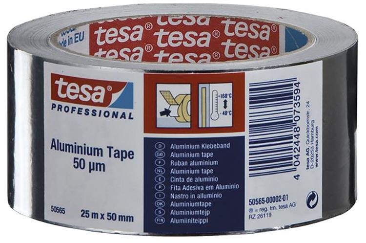 Tesa profesional 1002624 - tesa cinta aluminio 25mx50mm | 18 piezas