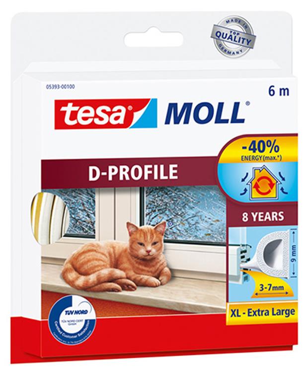 Tesa Tour Strap D Profilo 6M x 3-7mm bianco