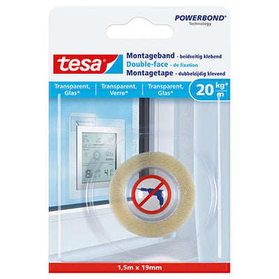 Tesa 1051179 - nastro di montaggio powerbond® trasparente 1,5 m:19 mm | 6 pezzi