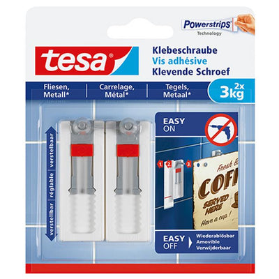 Tesa 1051194 - regola. adesivo vite piastrelle metallo 3kg | 6 pezzi
