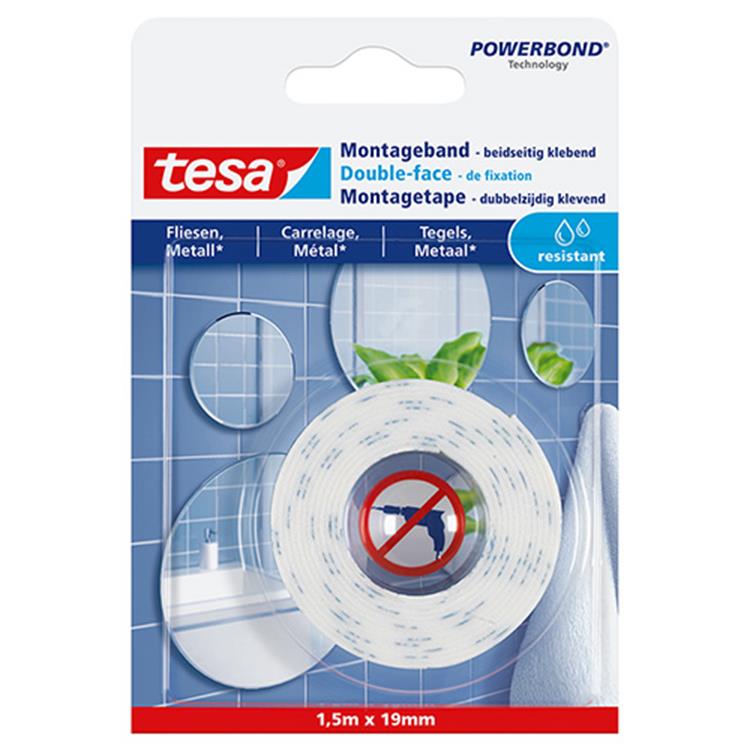 Tesa 1051183 - cinta de montaje powerbond® impermeable 1,5m:19mm | 6 piezas