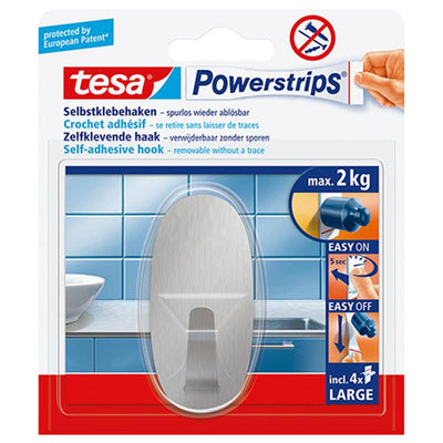 Tesa 1059016 - Prese multiple grandi in metallo ovale | 6 pezzi