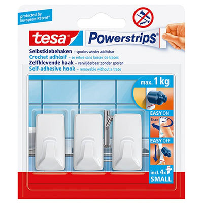 Tesa 1059019 - Prese multiple piccole rettangolari bianche | 6 pezzi
