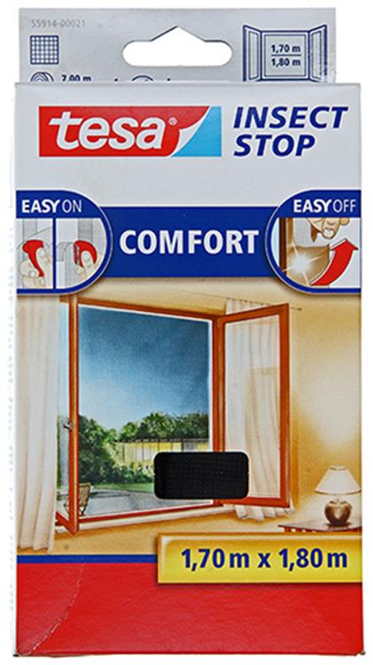 Tesa 1050476 - antiinsectos premium - mosquitera velcro negro 1,7x1,8m | 5 piezas