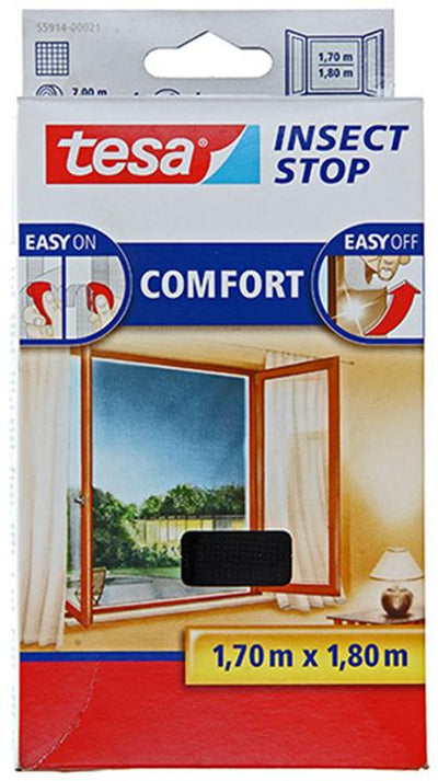 Tesa 1050476 - antiinsectos premium - mosquitera velcro negro 1,7x1,8m | 5 piezas