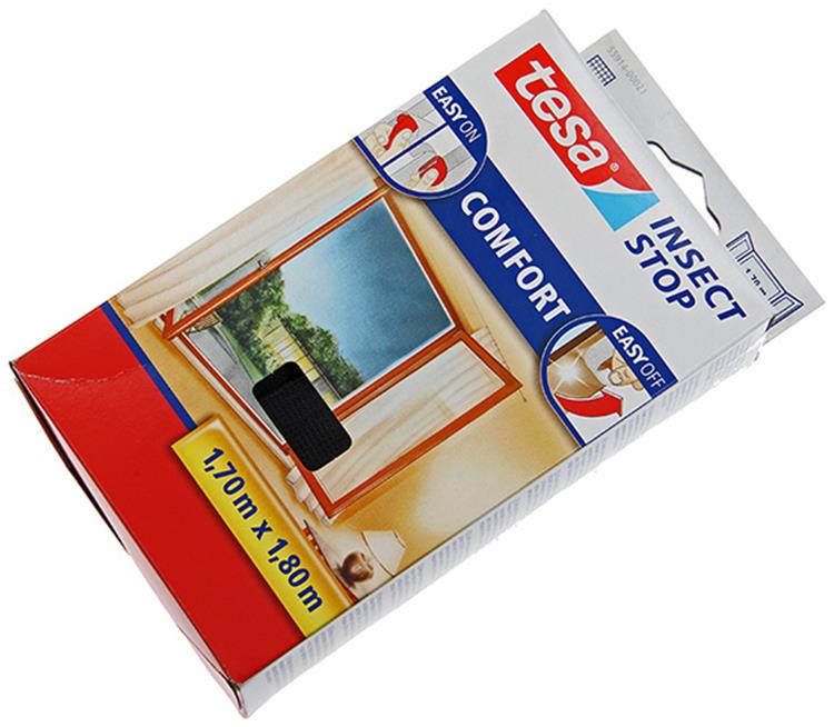 Tesa 1050476 - antiinsectos premium - mosquitera velcro negro 1,7x1,8m | 5 piezas