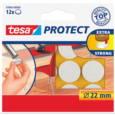 Tesa feltro protettivo bianco ø22mm 12 pz