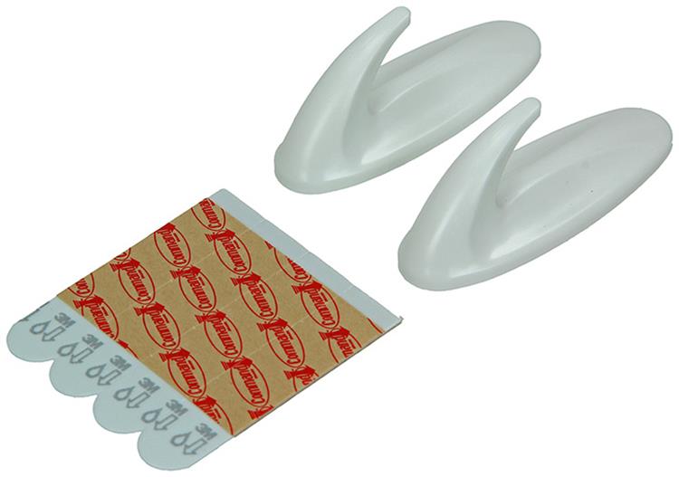 3m command decohaak, medium, draagvermogen 1,4 kg, wit, waterbestendig, blister van 2 stuks