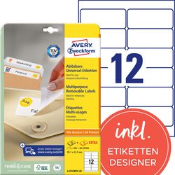 Verwijderbare etiketten avery l4743rev-25 99,1x42,3mm wit