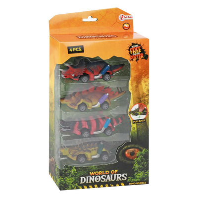 World of Dinosaurs Dino Pullback Car, 4st.