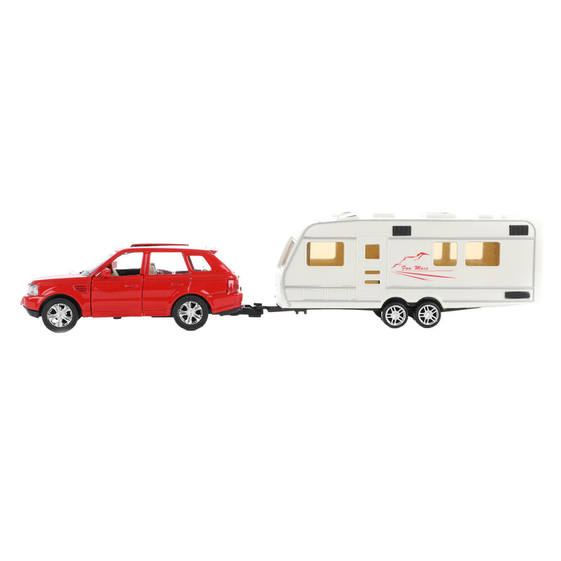 Toi-Toys Metal Pull-Back Car con Caravana 1:48