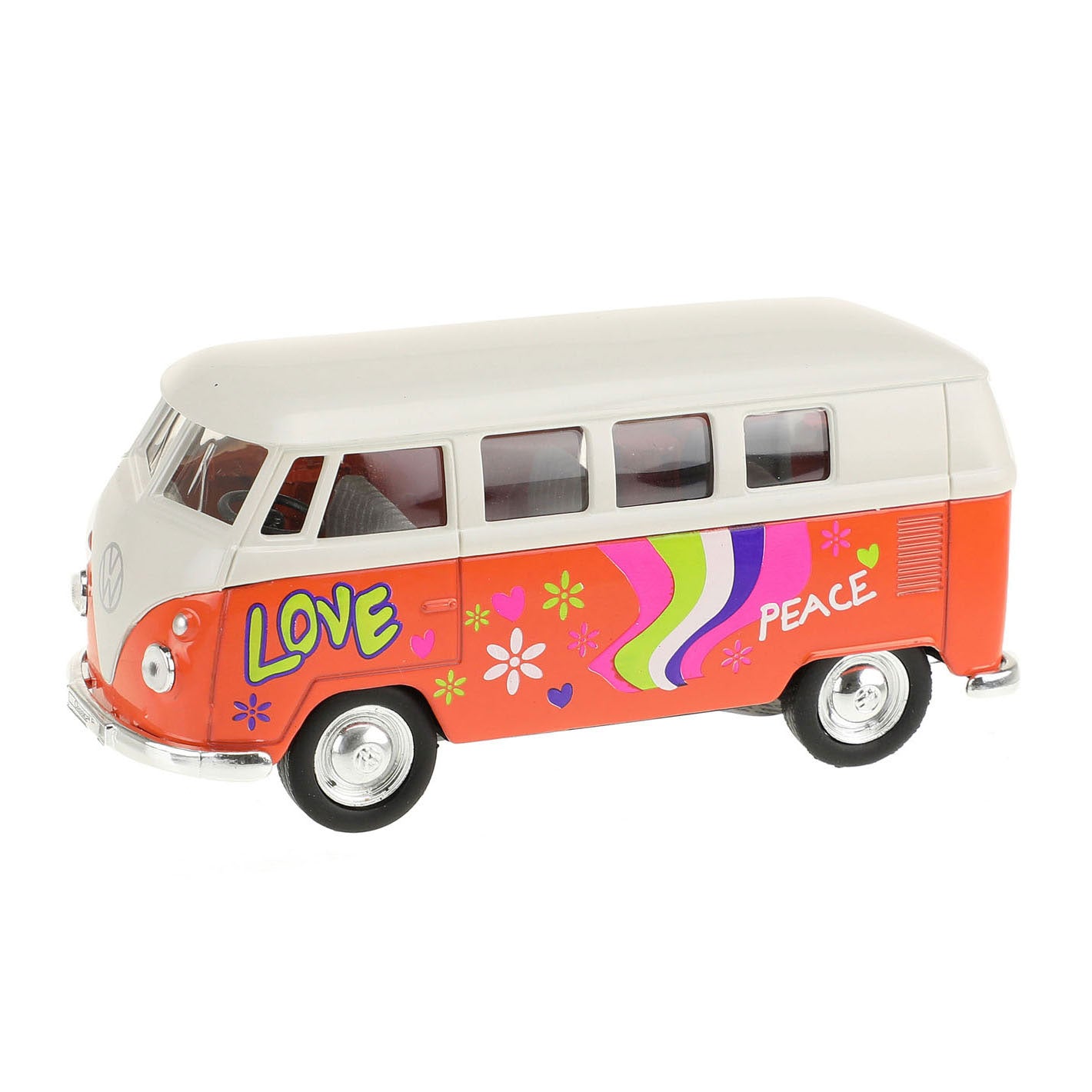 BUS WELLY VOLKSWAGEN 1962 con auto modelo impreso