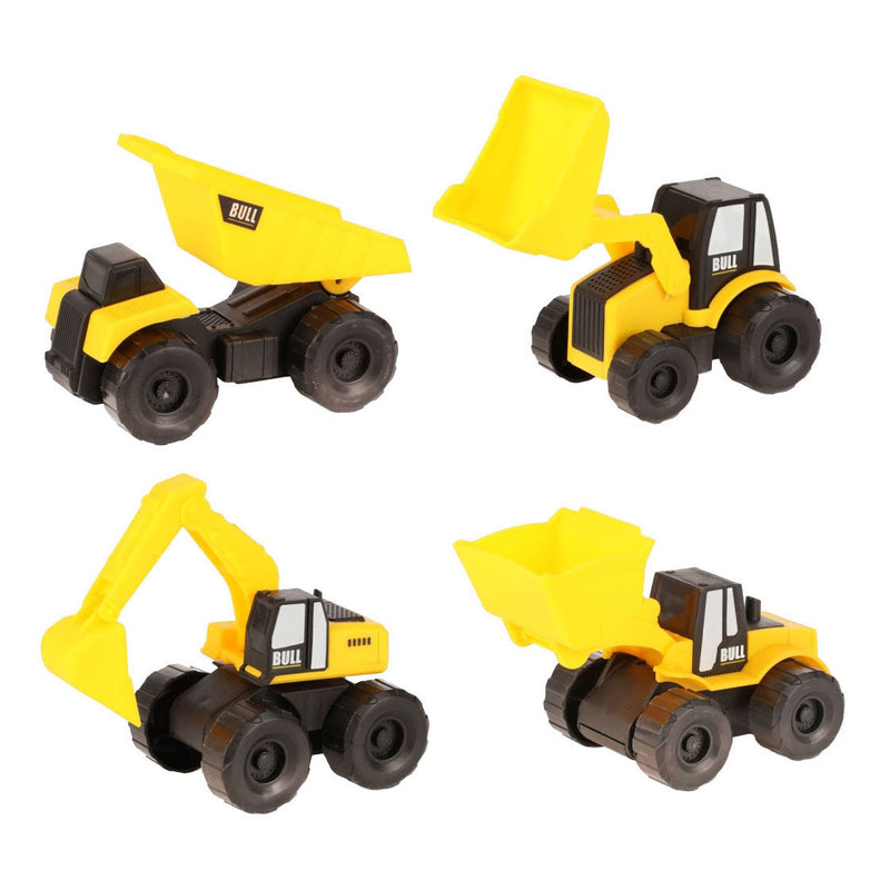 Autos camiones camiones establecidos de construcción de vehículos 4 piezas