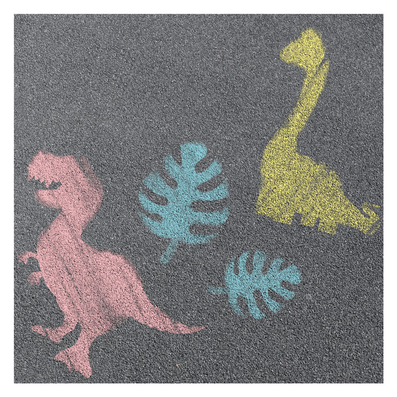 World of Dinosaur's Sidewalk Chalk con plantillas, 10dlg.