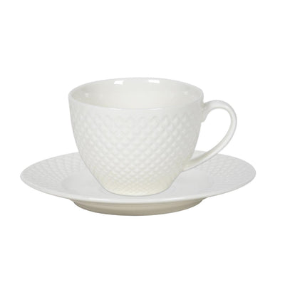 Juego taza y plato diamante 220ml caja de 6