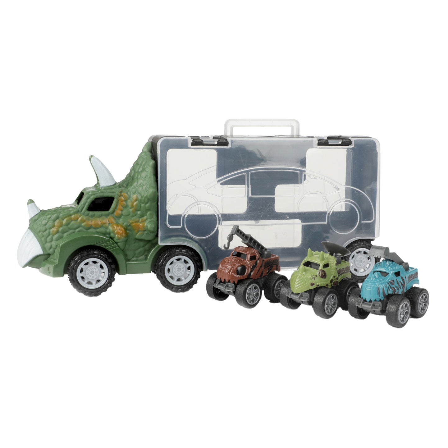 Dinotruck de World of Dinosaures con 3 autos retirados