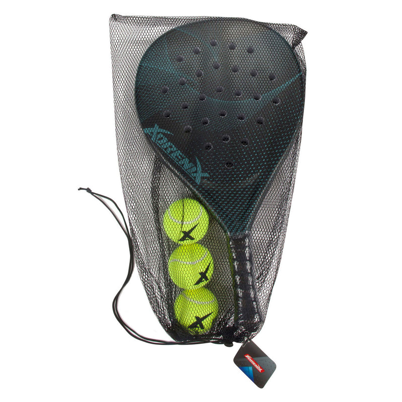 Racket set adrenix padel con 3 palline - verde