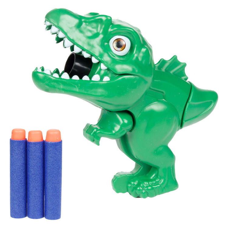 Mini pistola dinosauro con frecce del mondo dei dinosauri, 4 pezzi.