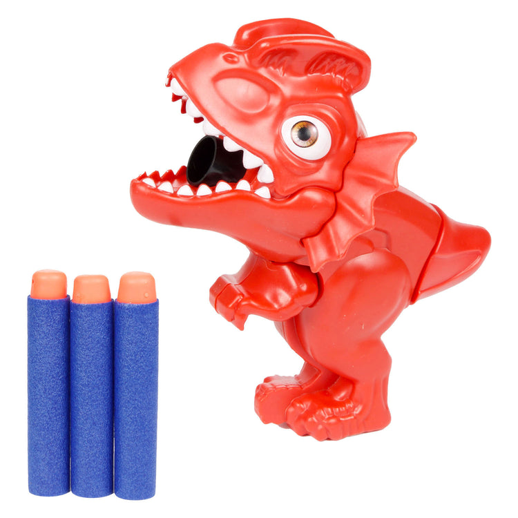 Mini pistola dinosauro con frecce del mondo dei dinosauri, 4 pezzi.