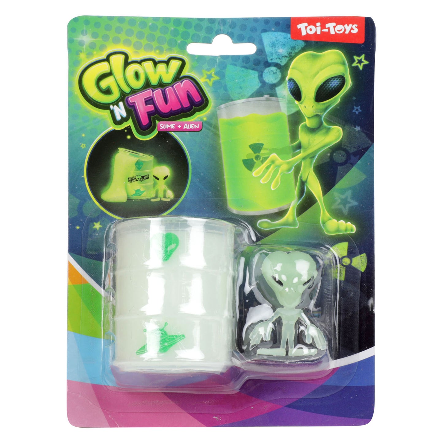 TOI TOYS GLOW N Fun Olievat con Glow in Dark Mucus Alien