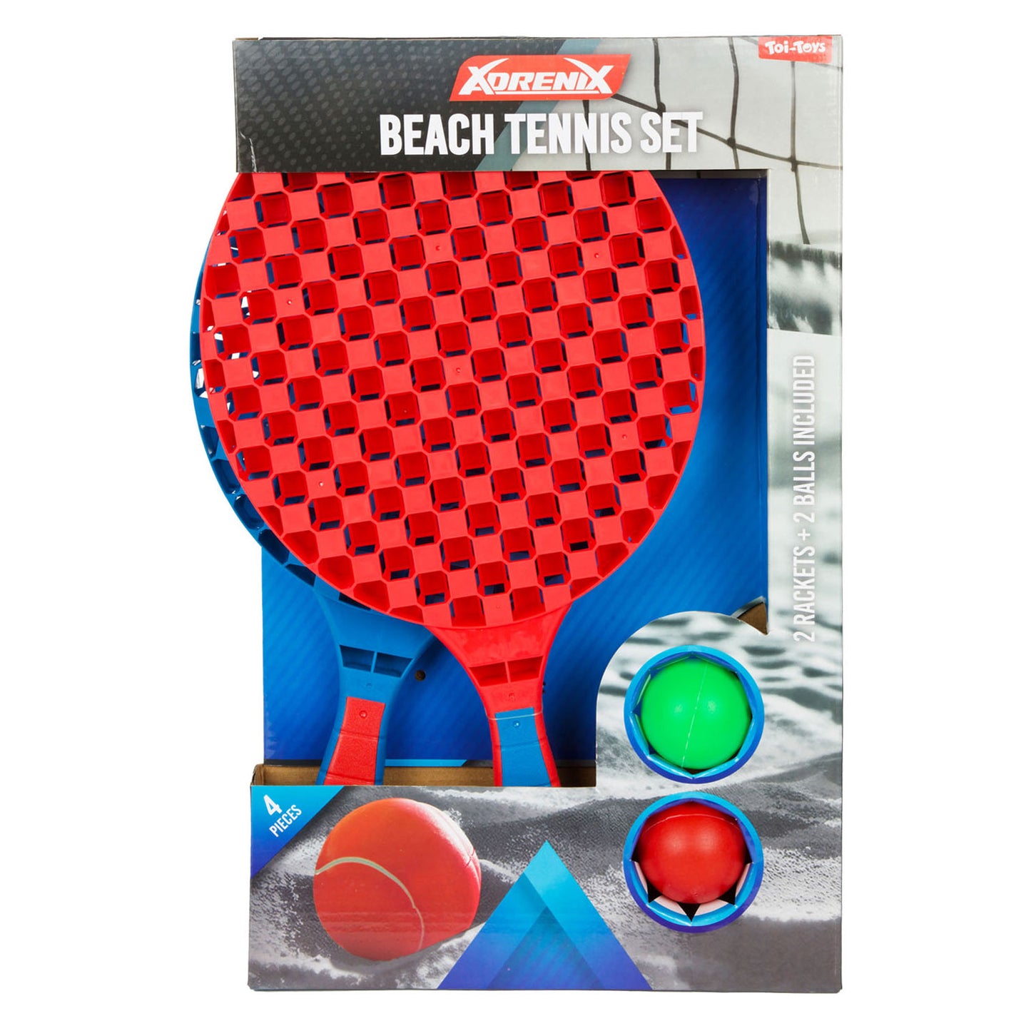 Toi-toys adrenix strand tennisset, 4dlg.