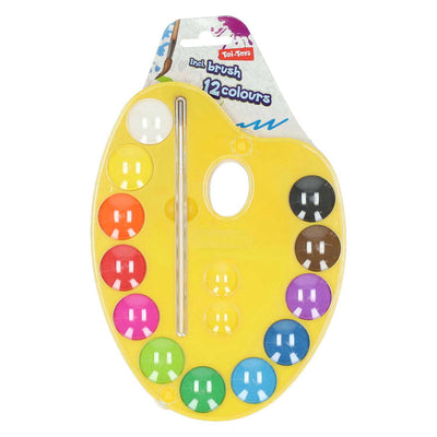 Tavolozza di pittura 12 colori e pennello