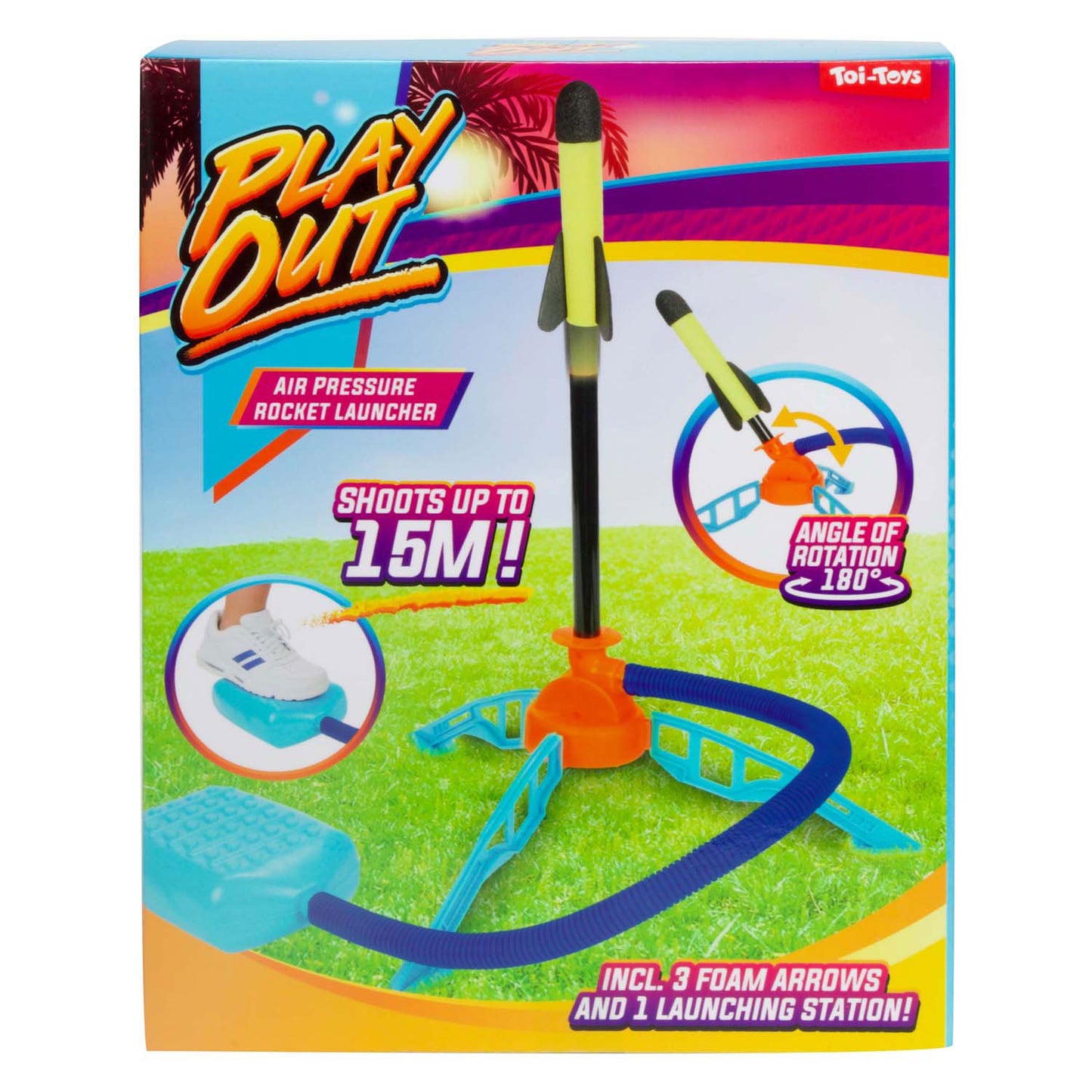 Toi-toys Gioca la base di lancio del razzo a pressione dell'aria con 3 razzi
