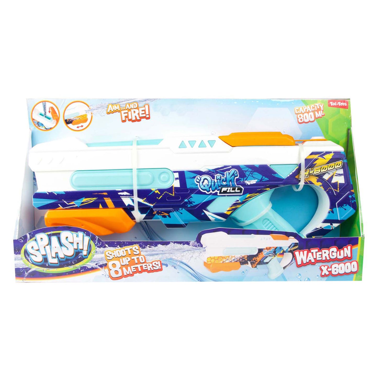 Toi-toys salpicadera pistola de agua relleno rápido x6000