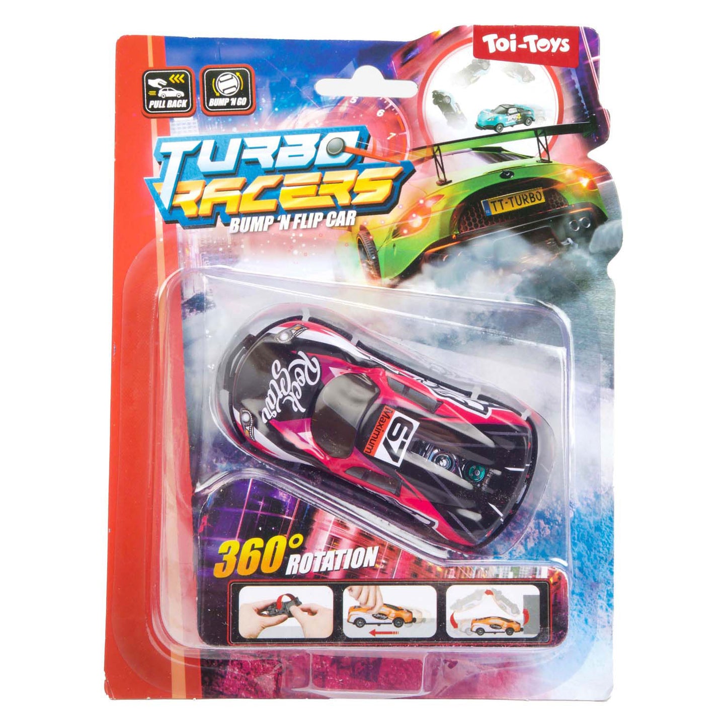 Toi-toys turbo racers stunt auto bump n flip – fietsaccessoires.nl