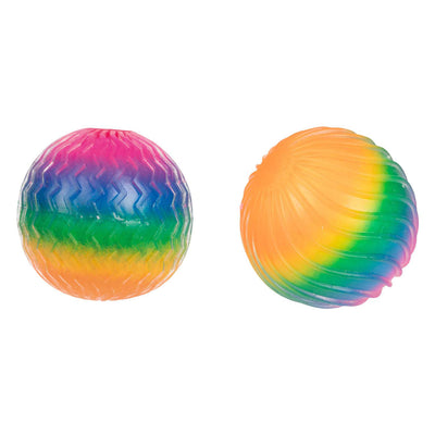 TOI-TOYS Fun Textuurknijmbal Regenboog Ribbels Foam, 7cm