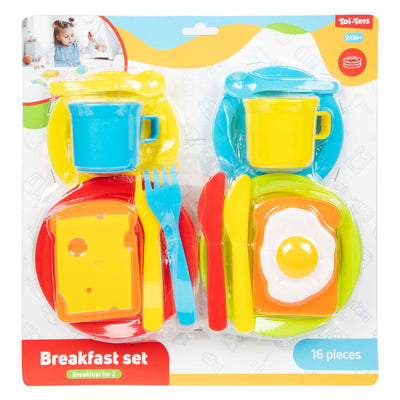 TOI-TOYS Set de desayuno de comida para el hogar, 16dlg.