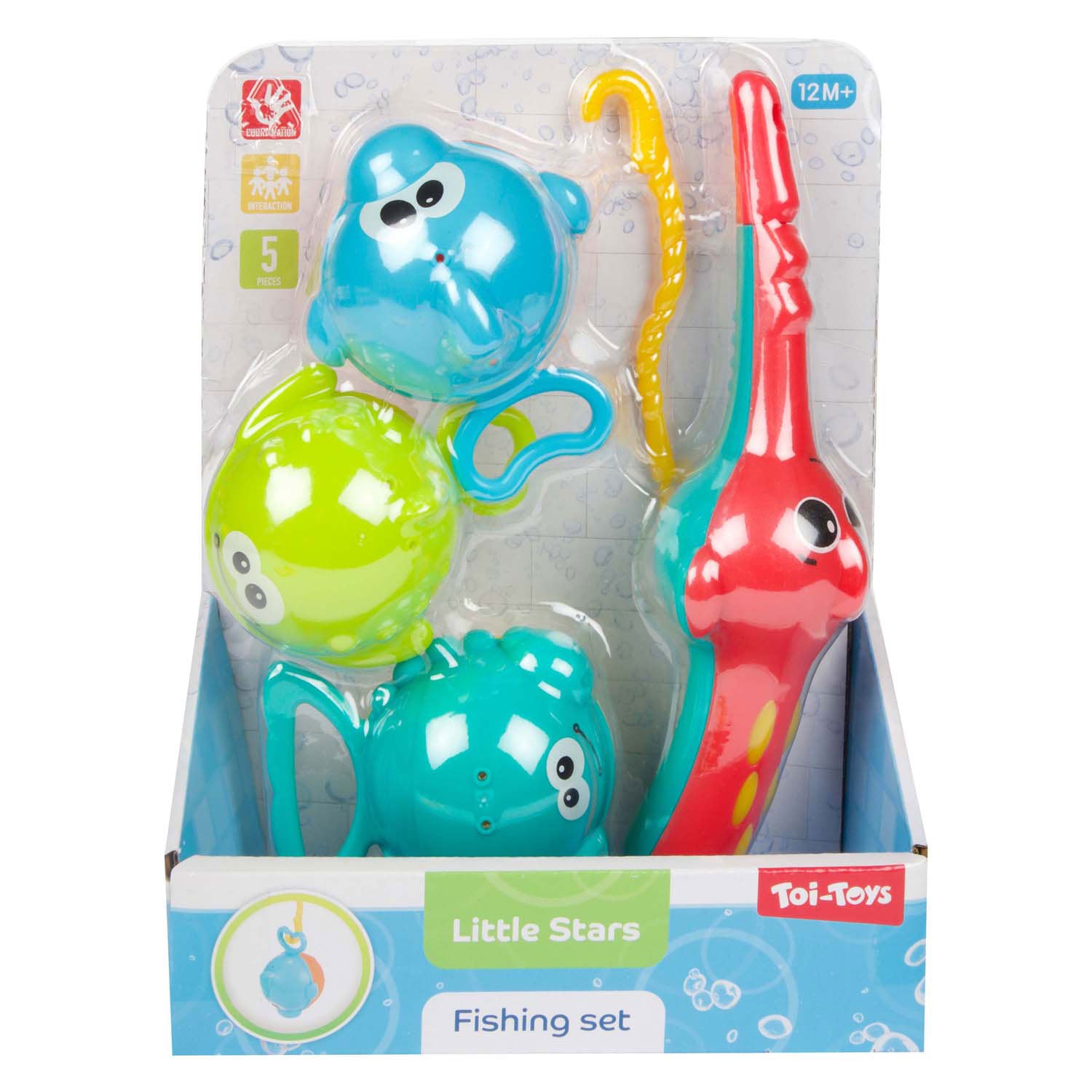 TOI-TOYS Little Stars Bath Toys Vishengel con 3 peces, 4dlg.