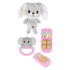 Toi-toys peluche bebé estrellitas conejo de peluche con sonajero y teléfono, 3 uds.