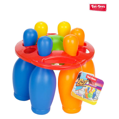 Toi-toys bowling set colored, 7 pieces.