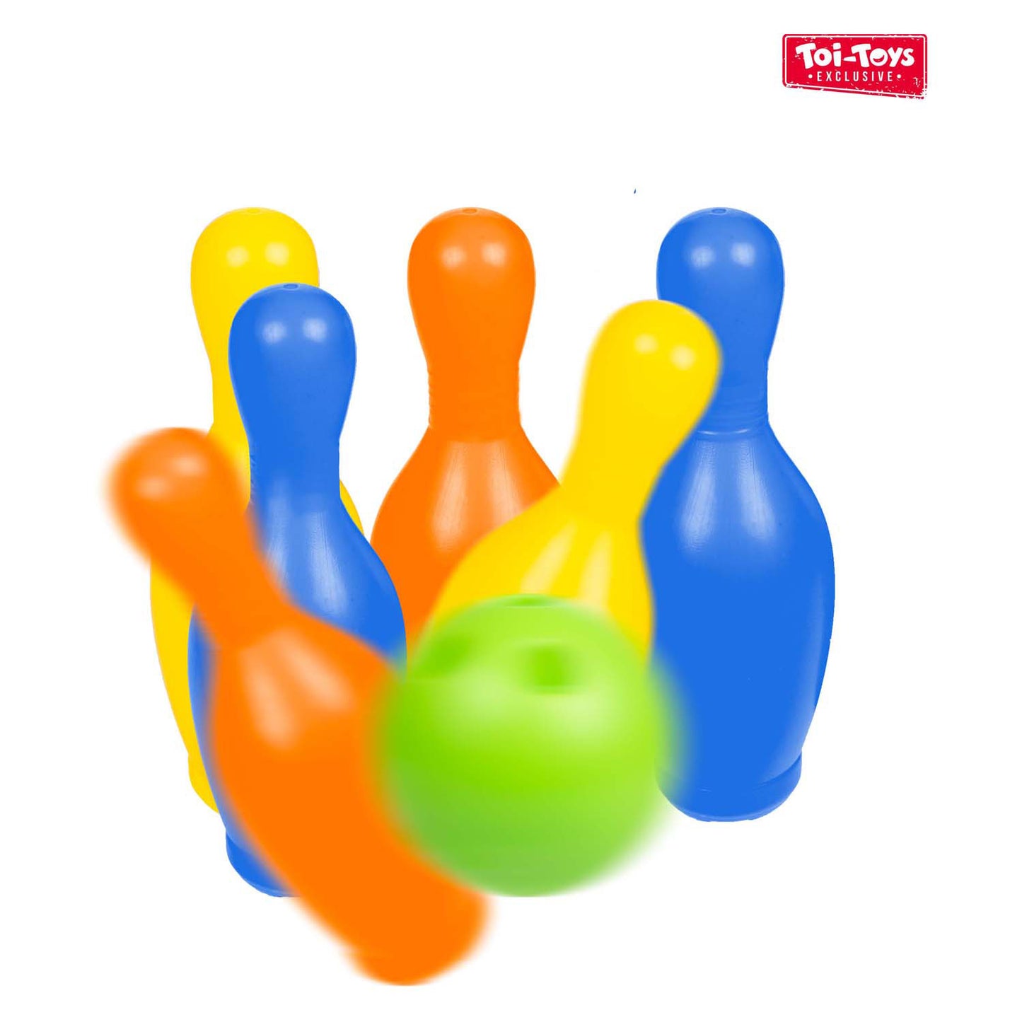Set bowling Toi-toys colorato, 7 pezzi.