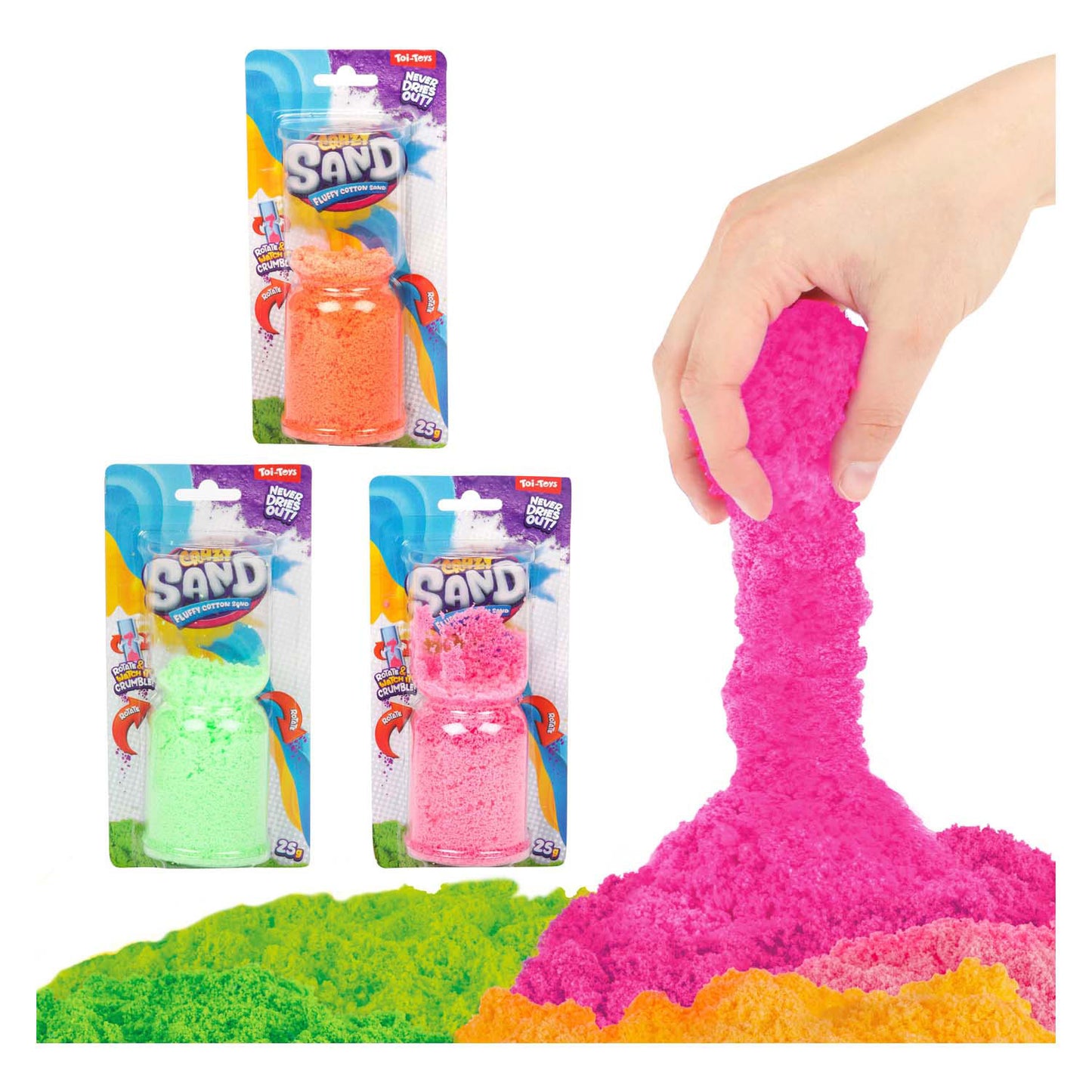 Toi-toys sabbia estensibile Crazy Sand, 25 gr