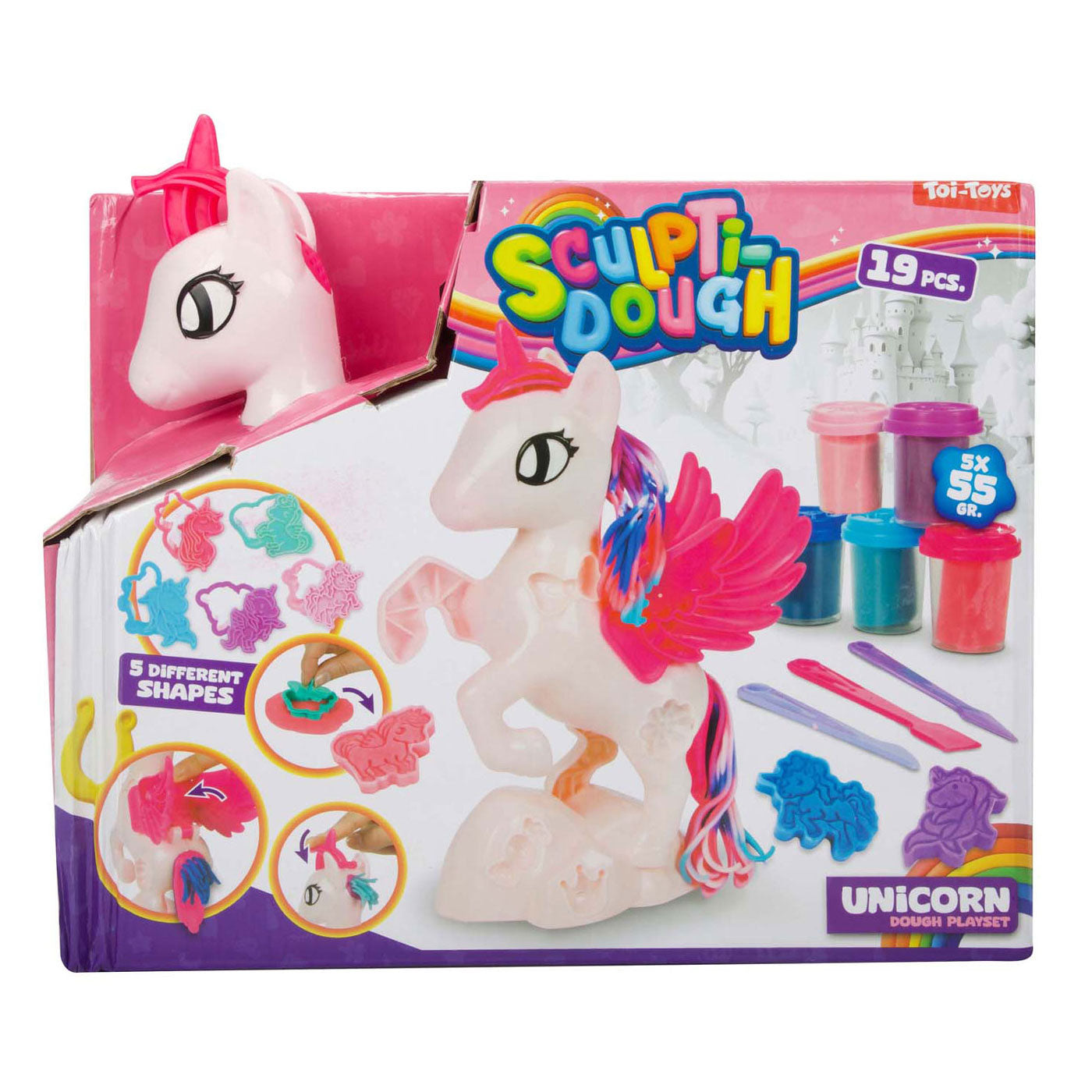 Set di argilla scultorea Toi-toys unicorno, 5 pezzi.