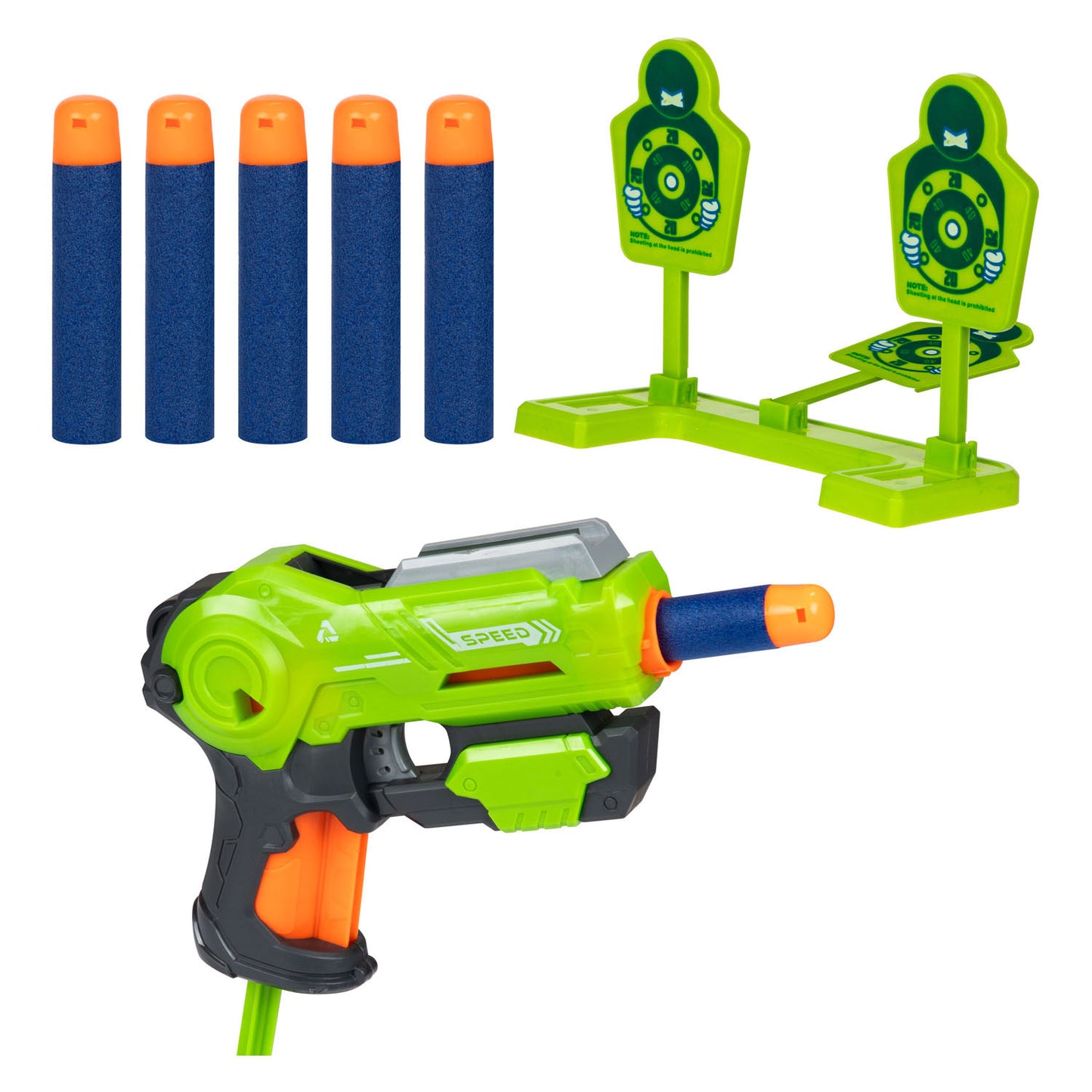 Pistola strikex de espuma Toi-toys con flechas de espuma xl y objetivo - 10 piezas.