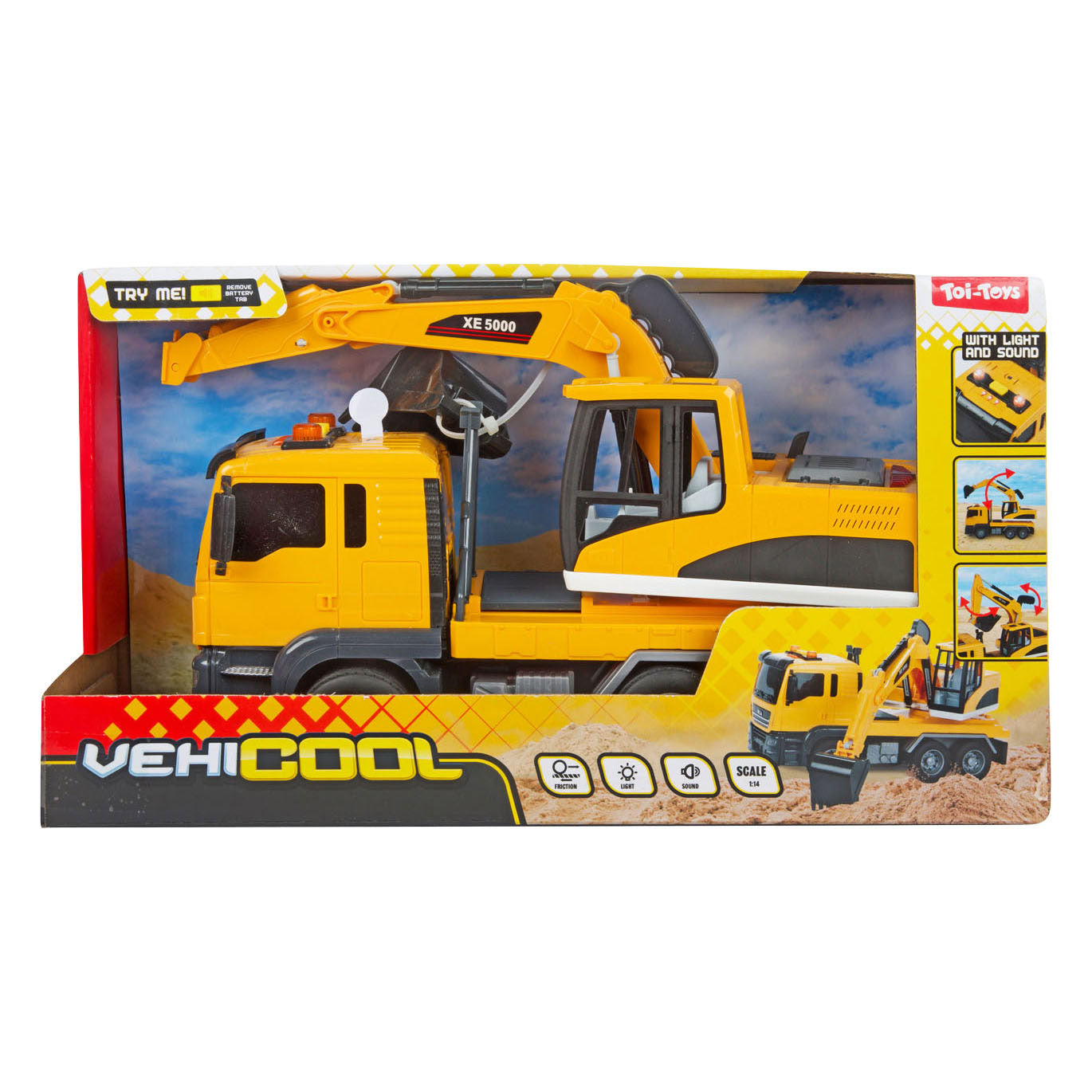 Toi-toys vehículo excavadora con luz y sonido - 25cm