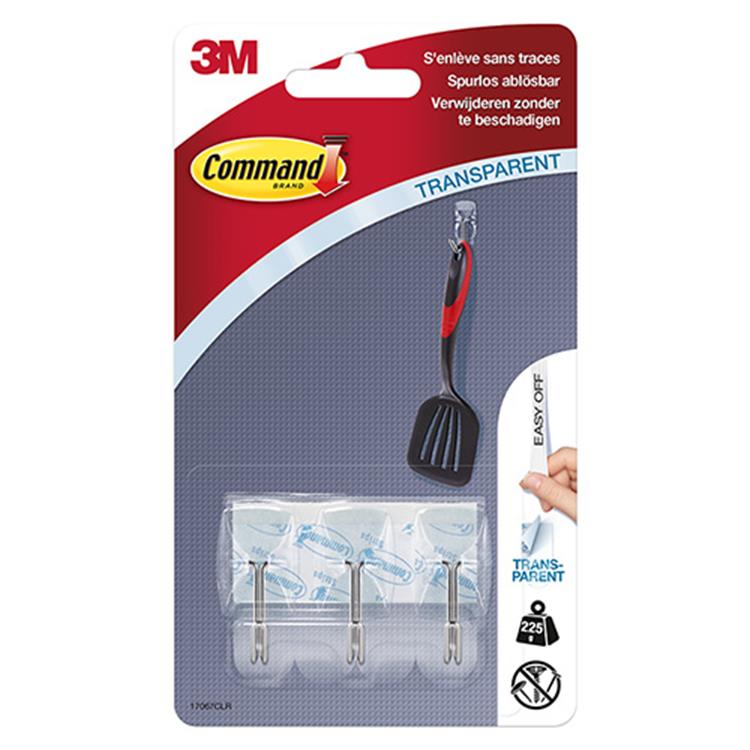 3m 1045905 - comando ganci da esterno trasparente 8c+10s pk | 12 pezzi